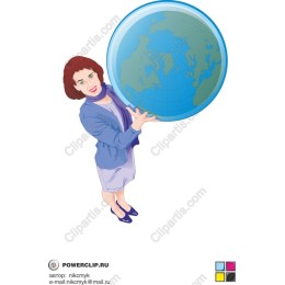Global Connections: Cheerful Woman with Globe