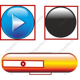 Vibrant Icon Set: Play Button, Circle & Pill Button