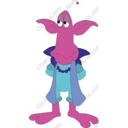 Whimsical Pink Cartoon Character