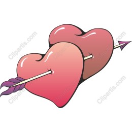 Interlocking Hearts with Arrow