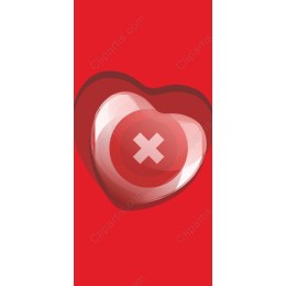 Heartfelt Warning: Dynamic Heart with Cross Symbol