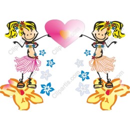 Whimsical Hula Girls