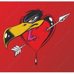 Vibrant Bird and Heart
