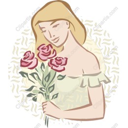 Elegant Floral Embrace: Woman with Roses