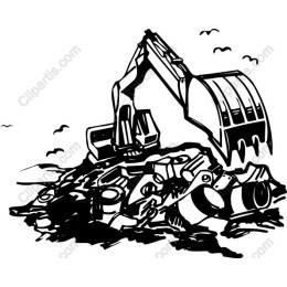 Excavator and Trash