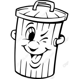 Playful Cartoon Trash Can
