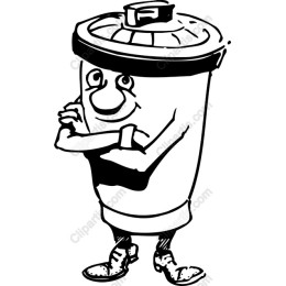 Cheerful Trash Can Character