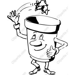 Friendly Trash Can Character