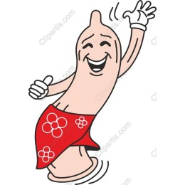 Happy Condom Character