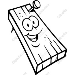 Cheerful Wooden Plank Character