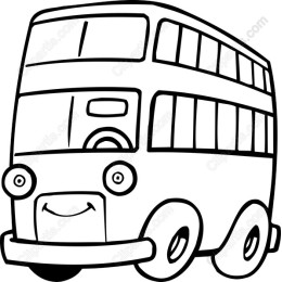 Cheerful Double-Decker Bus