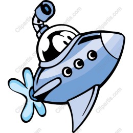 Whimsical Cartoon Spaceship