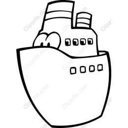 Whimsical Cartoon Ship