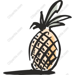 Tropical Pineapple Hand-Drawn