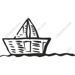 Whimsical Hand-Drawn Sailing Boat