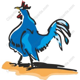 Vibrant Blue Rooster