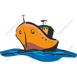 Whimsical Orange Boat