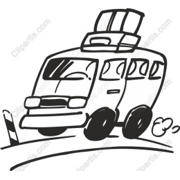 Whimsical Hand-Drawn Travel Van