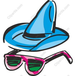 Whimsical Blue Hat & Pink Sunglasses