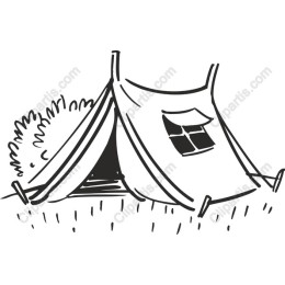 Cozy Hand-Drawn Camping Tent