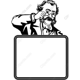 Elegant Gentleman with Blank Sign