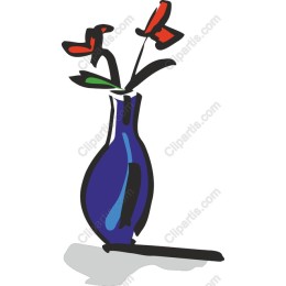 Vibrant Blue Vase with Red Flowers