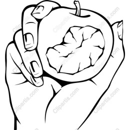 Stylized Hand Holding Crumpled Apple