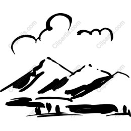 Black and White Mountain Landscape