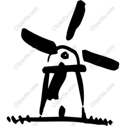 Charming Hand-Drawn Windmill