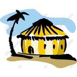Tropical Thatched-Roof Hut