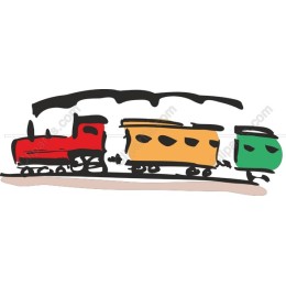 Vibrant Hand-Drawn Train