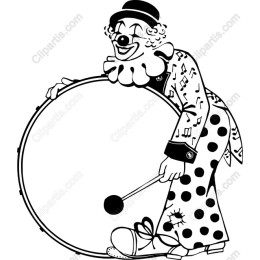 Whimsical Clown with Drum