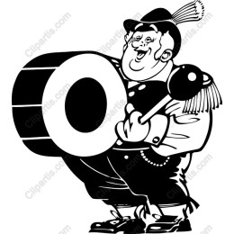 Joyful Musician Playing Drum