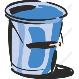 Vibrant Blue Paint Bucket
