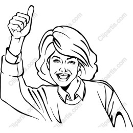 Cheerful Woman Thumbs-Up