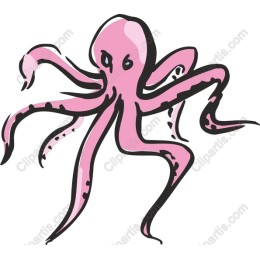 Whimsical Pink Octopus