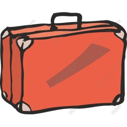 Hand-Drawn Orange Suitcase