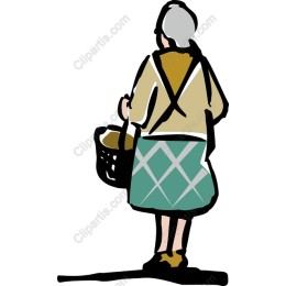 Charming Grandmother with Basket