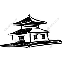 Hand-Drawn Japanese Pagoda