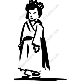 Traditional Black and White Figure