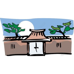 Traditional Asian Architectural Scene