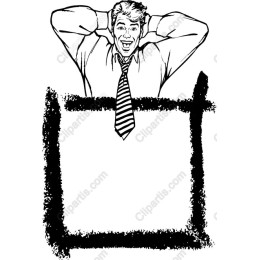 Joyful Man Behind Frame
