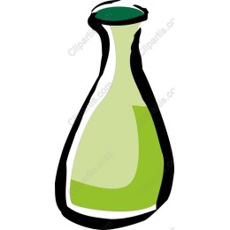 Stylized Green Laboratory Flask