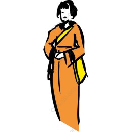 Chic Orange Robe Woman