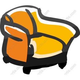Stylish Armchair in Orange and Yellow