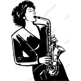 Elegant Female Saxophonist