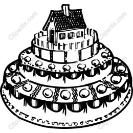Whimsical Three-Tiered Cake with House