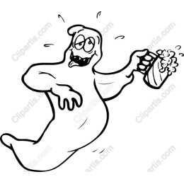 Whimsical Ghost with Drink