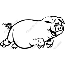 Happy Cartoon Pig
