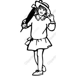 Whimsical Young Girl with Umbrella